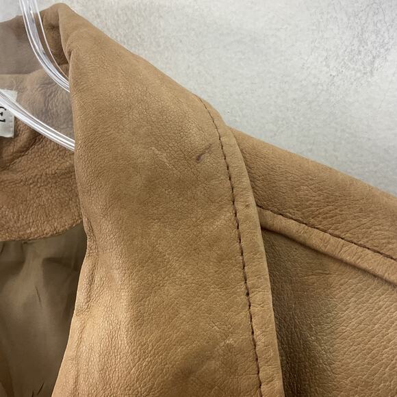 Santa Fe VTG Tan Fringed Studded Leather Blazer Jacket Size XL Preowned - Picture 4 of 5